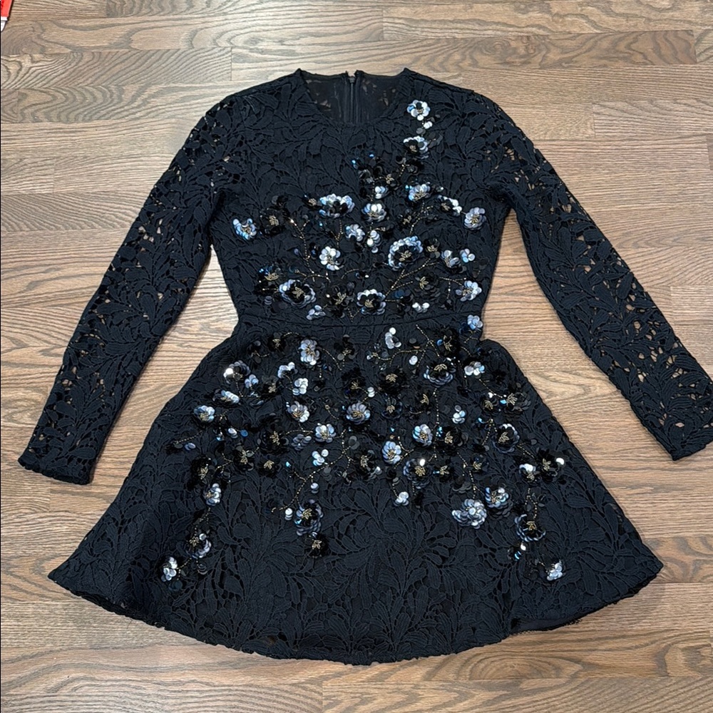 Exquisite Marchesa Black Lace Gown.